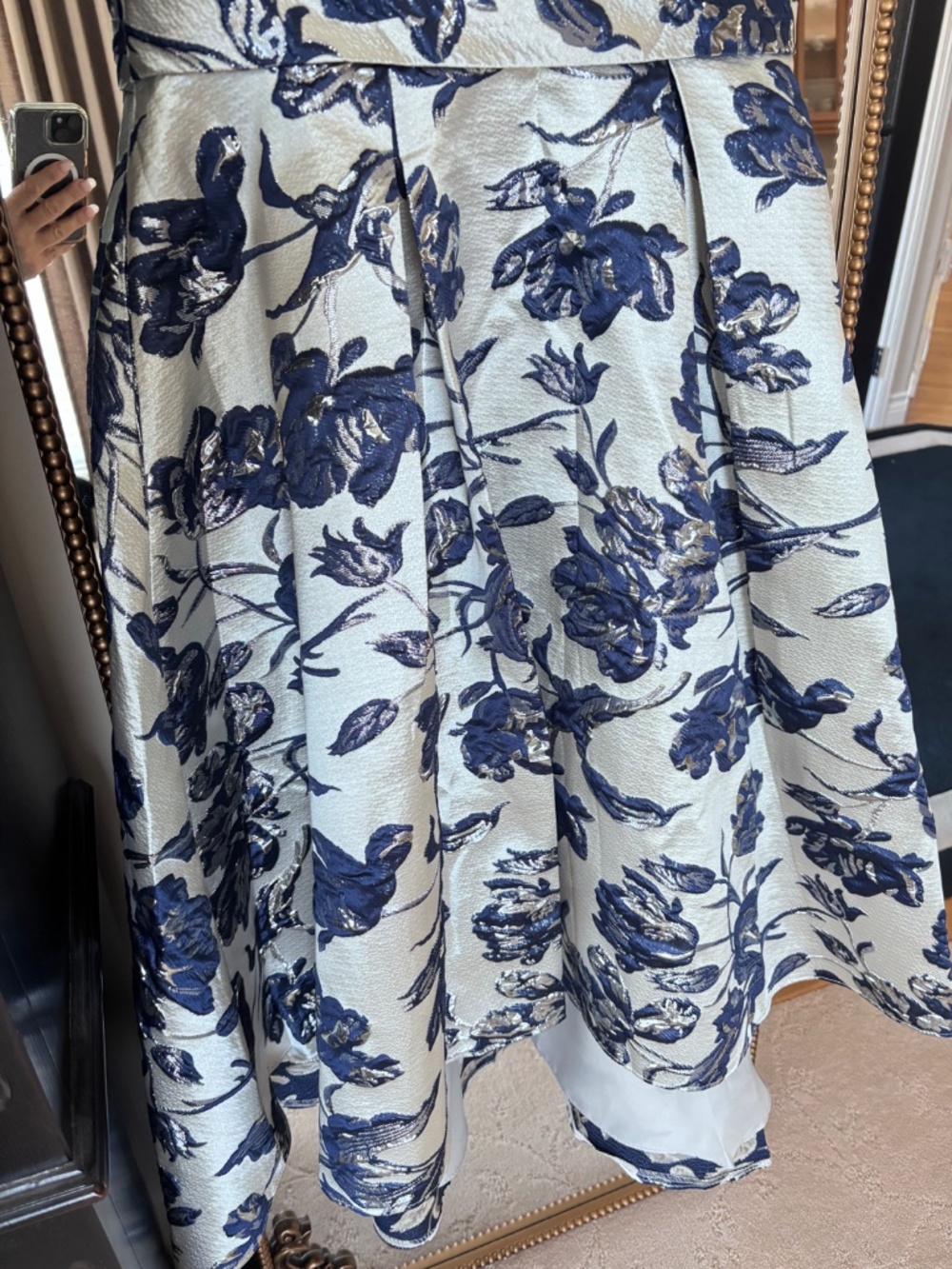 NWT - JJ's House Janae Off the Shoulder Floral Print Jacquard Midi Dress - Picture 5 of 10